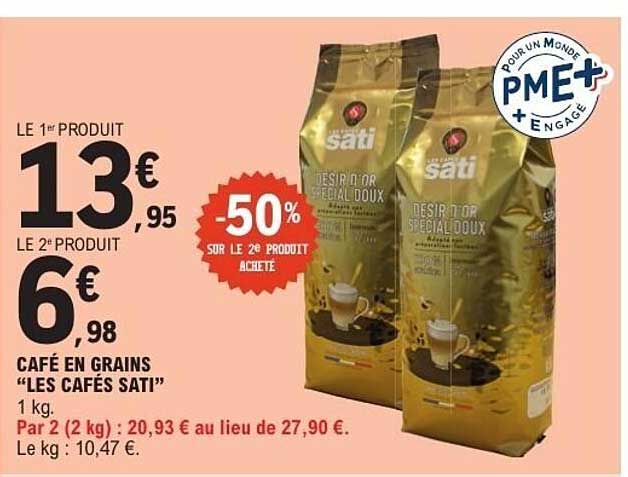 CAFÉ EN GRAINS "LES CAFÉS SATI"