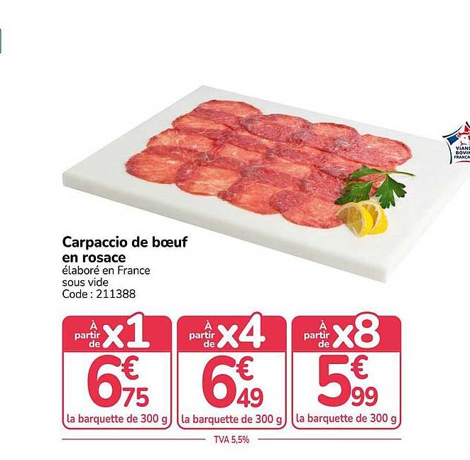 Carpaccio de bœuf en rosace