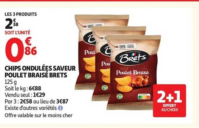 CHIPS ONDULÉES SAVEUR POULET BRAISÉ BRET'S