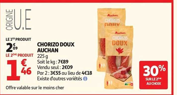 CHORIZO DOUX AUCHAN