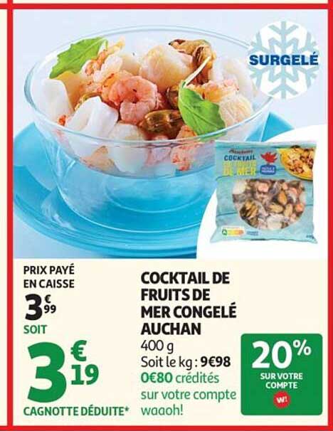 COCKTAIL DE FRUITS DE MER CONGELÉ AUCHAN