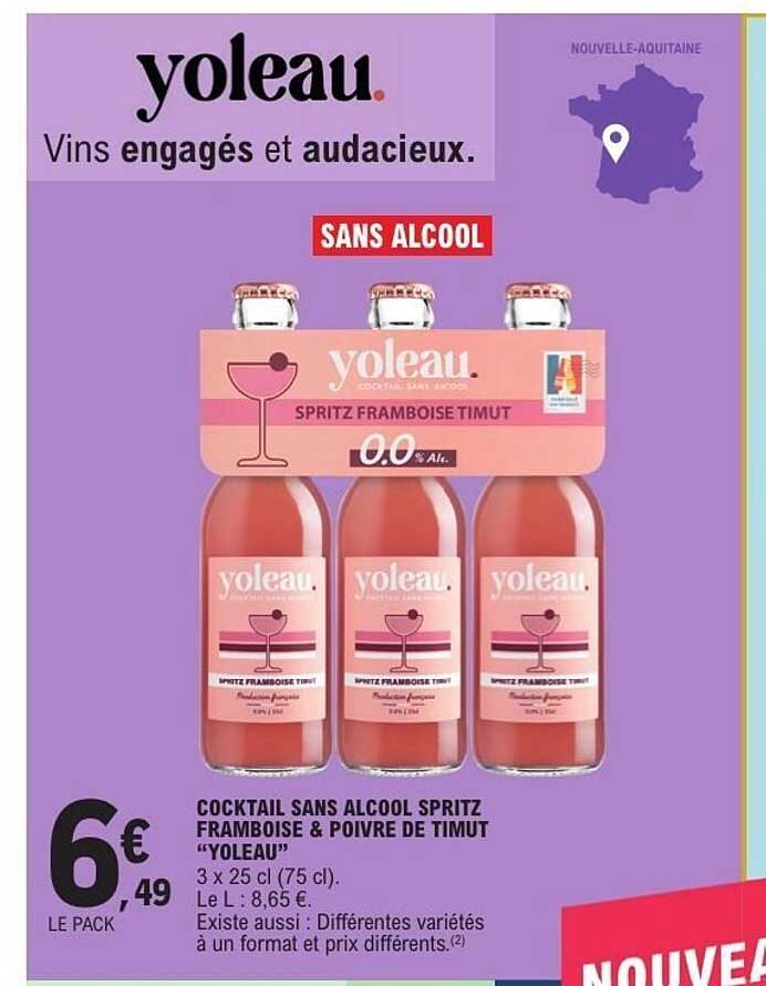 COCKTAIL SANS ALCOOL SPRITZ FRAMBOISE & POIVRE DE TIMUT “YOLEAU”