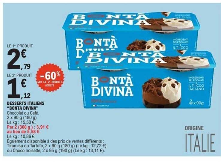 DESSERTS ITALIENS "BONTA DIVINA"