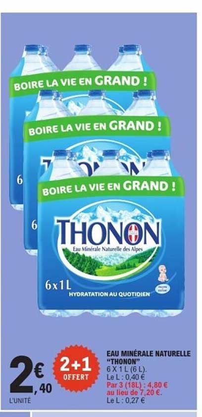EAU MINÉRALE NATURELLE "THONON" 6 x 1 L (6 L)