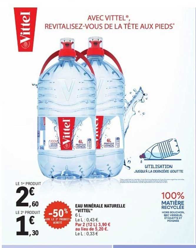 Eau minérale naturelle "Vittel" 6 L