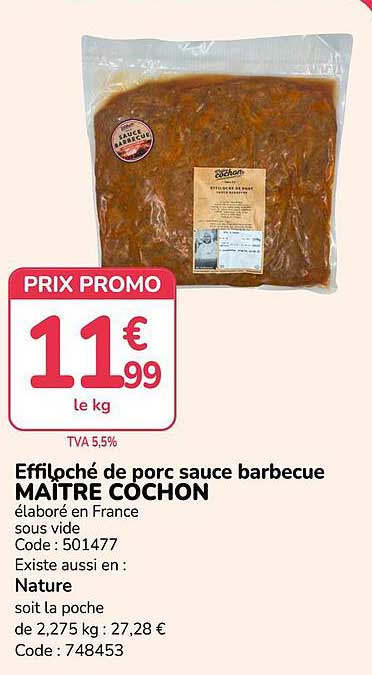 Effeffoché de porc sauce barbecue MAÎTRE COCHON