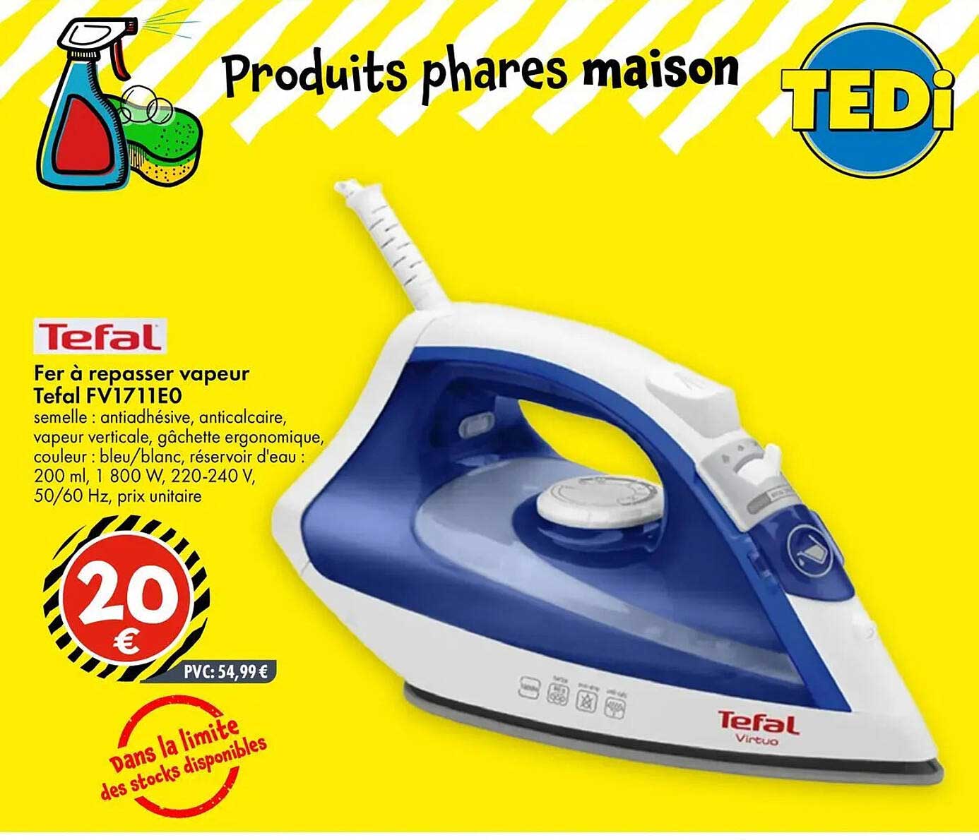Fer à repasser vapeur Tefal FV1711E0