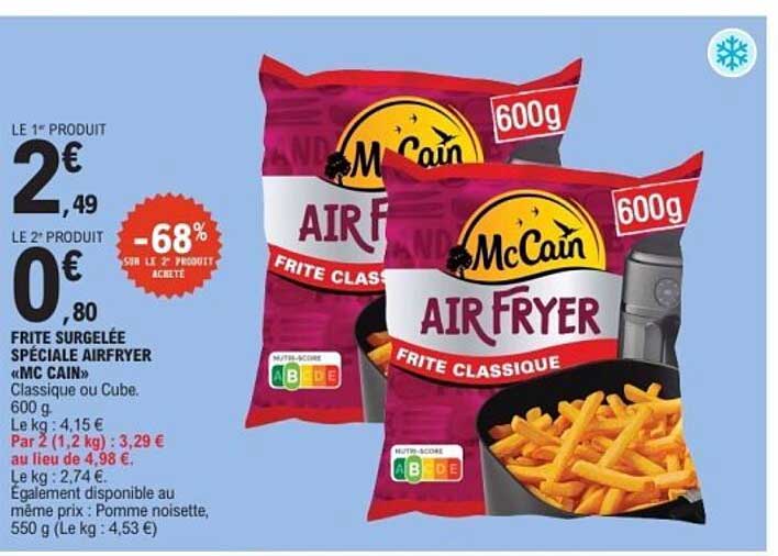 FRITE SURGELÉE SPÉCIALE AIRFRYER «MC CAIN»