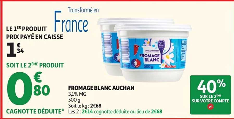 FROMAGE BLANC AUCHAN
