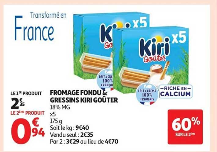 FROMAGE FONDU & GRESSINS KIRI GOÛTER