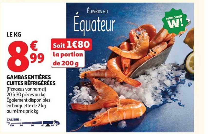 GAMBAS ENTIÈRES CUITES RÉFRIGÉRÉES