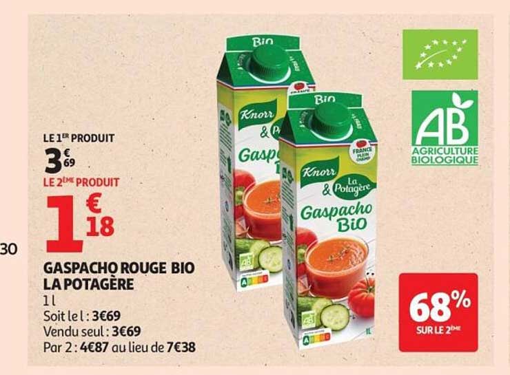 GASPACHO ROUGE BIO LA POTAGÈRE