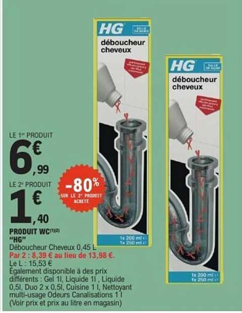 HG déboucheur cheveux