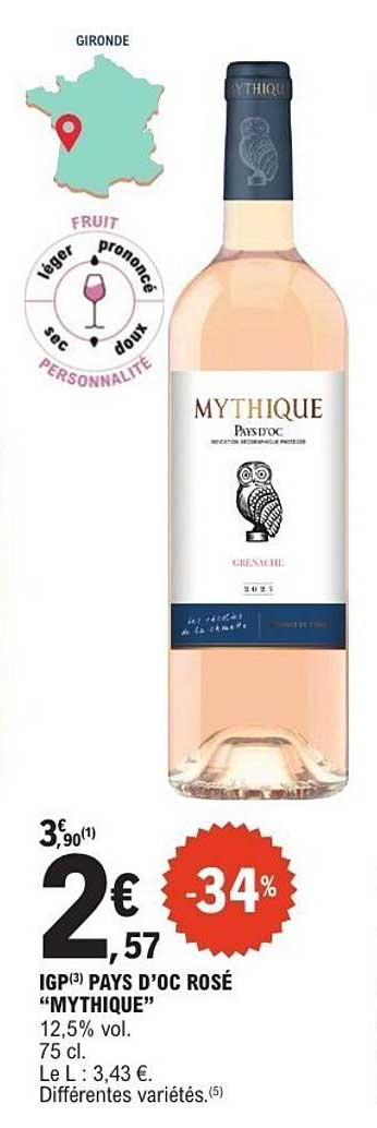 IGP PAYS D'OC ROSÉ “MYTHIQUE”