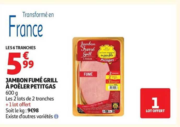 Jambon fumé grill à poêler Petitgas