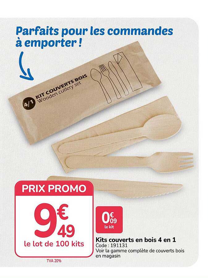 Kits couverts en bois 4 en 1