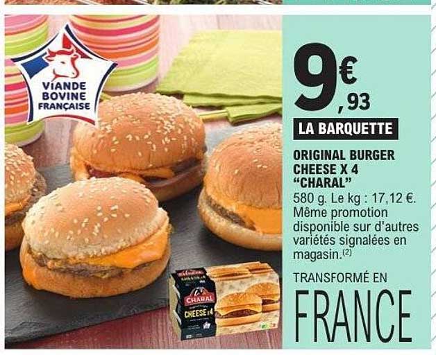 LA BARQUETTE ORIGINAL BURGER CHEESE X 4 “CHARAL”