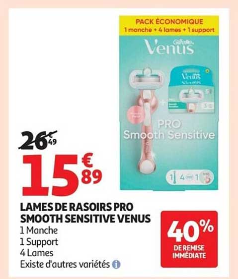 LAMES DE RASOIRS PRO SMOOTH SENSITIVE VENUS
