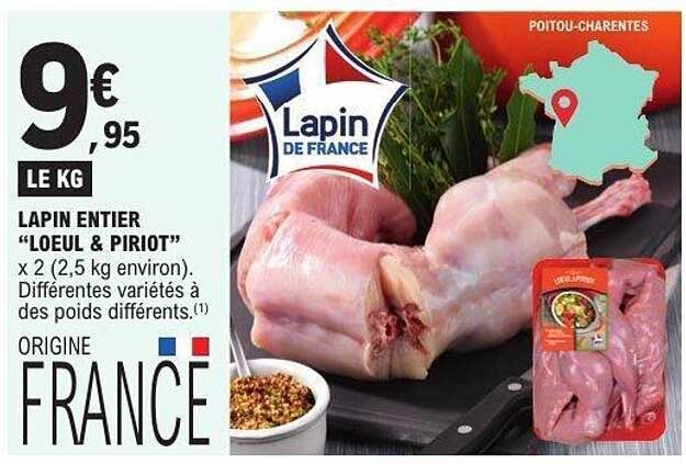 LAPIN ENTIER “LOEUL & PIROT” X 2 (2,5 kg environ)