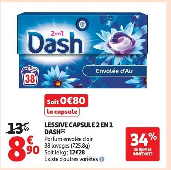 LESSIVE CAPSULE 2 EN 1 DASH
