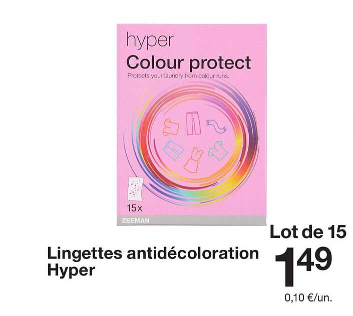Lingettes antidécoloration Hyper