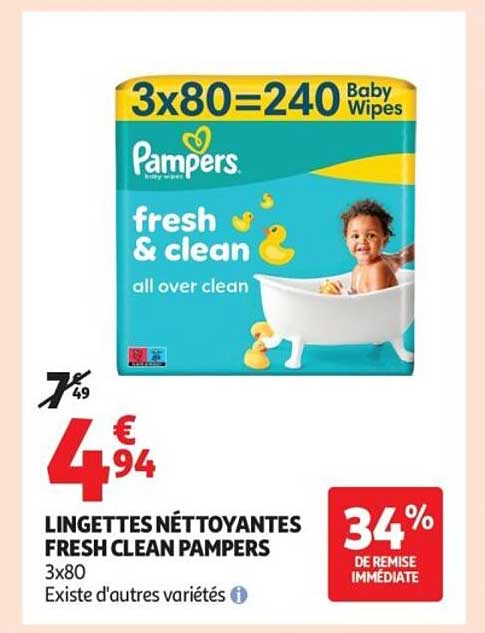 LINGETTES NETTOYANTES FRESH CLEAN PAMPERS