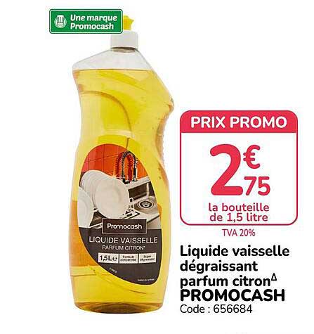 Liquide vaisselle dégraissant parfum citron PROMOCASH