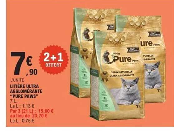 LITIÈRE ULTRA AGGLOMÉRANTE "PURE PAWS"