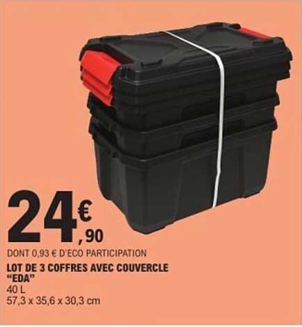 LOT DE 3 COFFRES AVEC COUVERCLE "EDA"