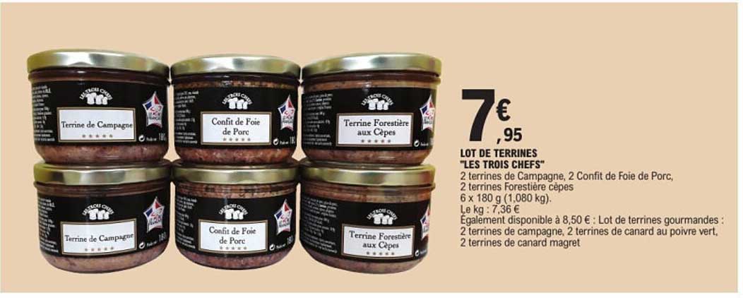 LOT DE TERRINES "LES TROIS CHEFS"