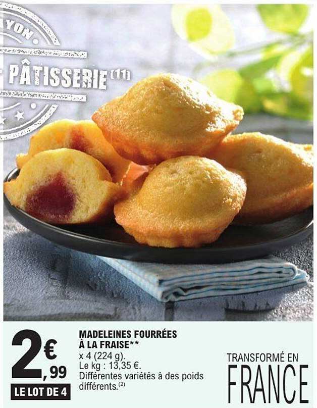 MADELEINES FOURRÉES À LA FRAISE**