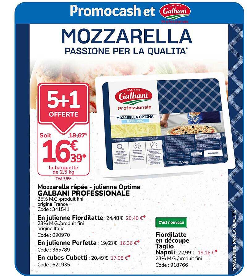 Mozzarella râpée - julienne Optima GALBANI PROFESSIONALE