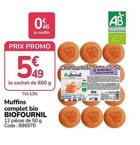 Muffins complet bio BIOFOURNIL