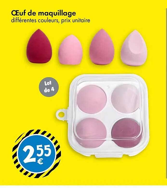 Œuf de maquillage différentes couleurs, prix unitaire