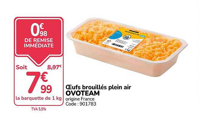 Œufs brouillés plein air OVOTEAM