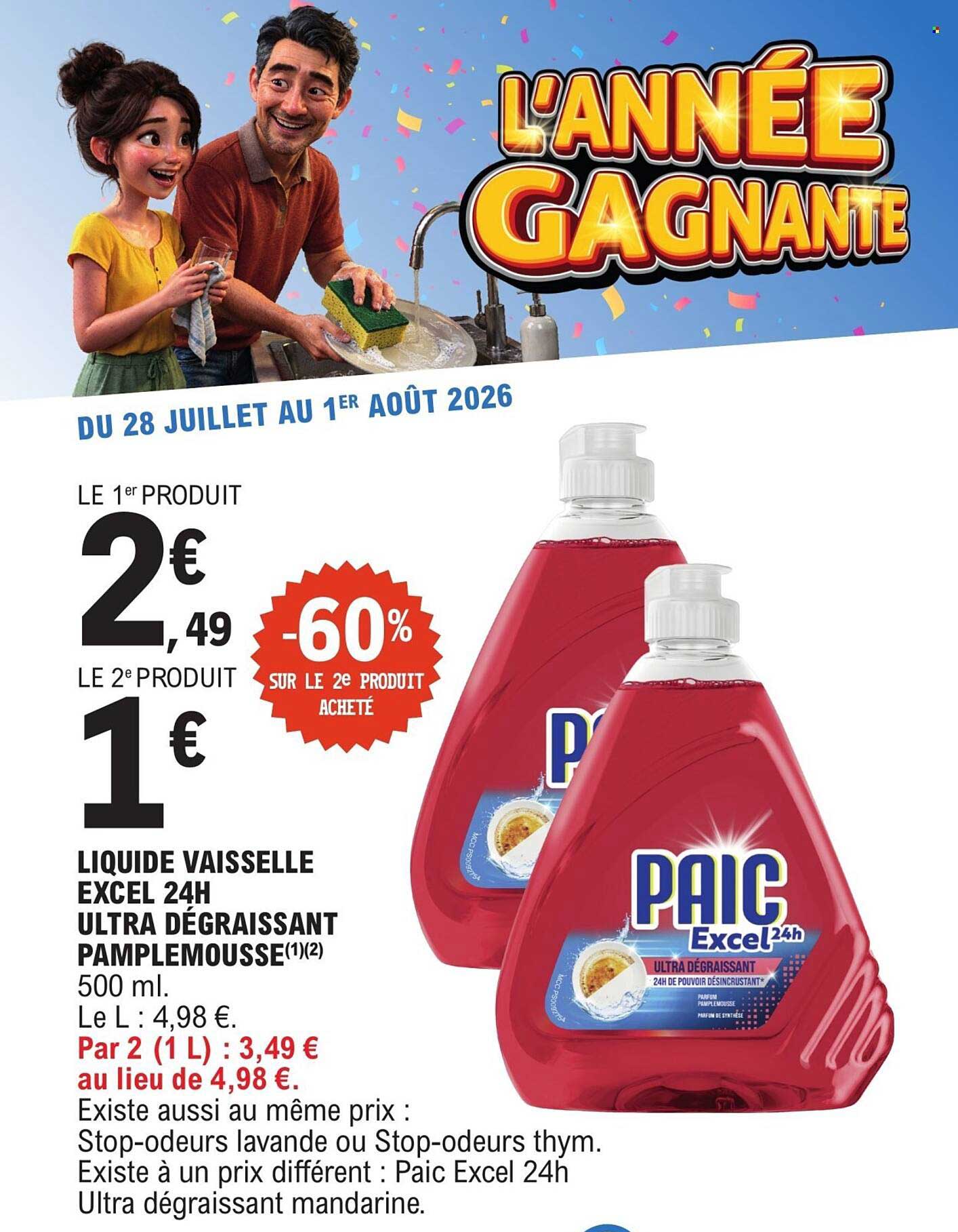 PAIC Excel 24h Ultra dégraissant pamplemousse