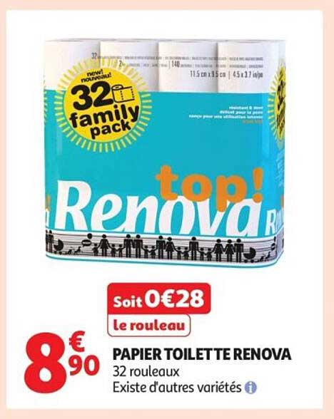 PAPIER TOILETTE RENOVA 32 rouleaux Existe d'autres variétés