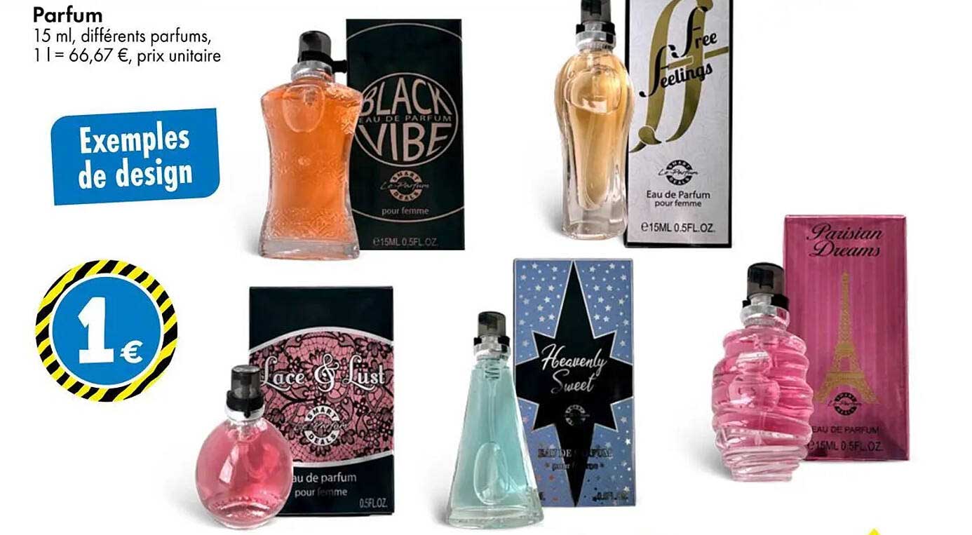 Parfum 15 ml, différents parfums, 1 l = 66,67 €, prix unitaire
