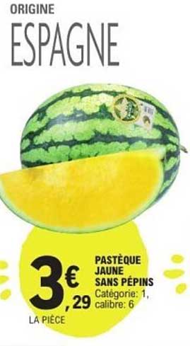 PASTÈQUE JAUNE SANS PÉPINS