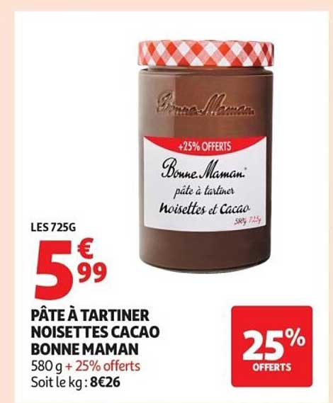 PÂTE À TARTINER NOISETTES CACAO BONNE MAMAN