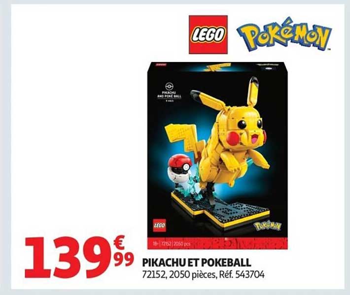 PIKACHU ET POKEBALL 72152, 2050 pièces, Réf. 543704