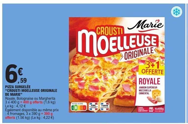 PIZZA SURGELÉE "CROUSTI MOELLEUSE ORIGINALE" DE MARIE