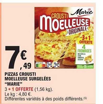 PIZZAS CROUSTI MOELLEUSE SURGELÉES "MARIE"