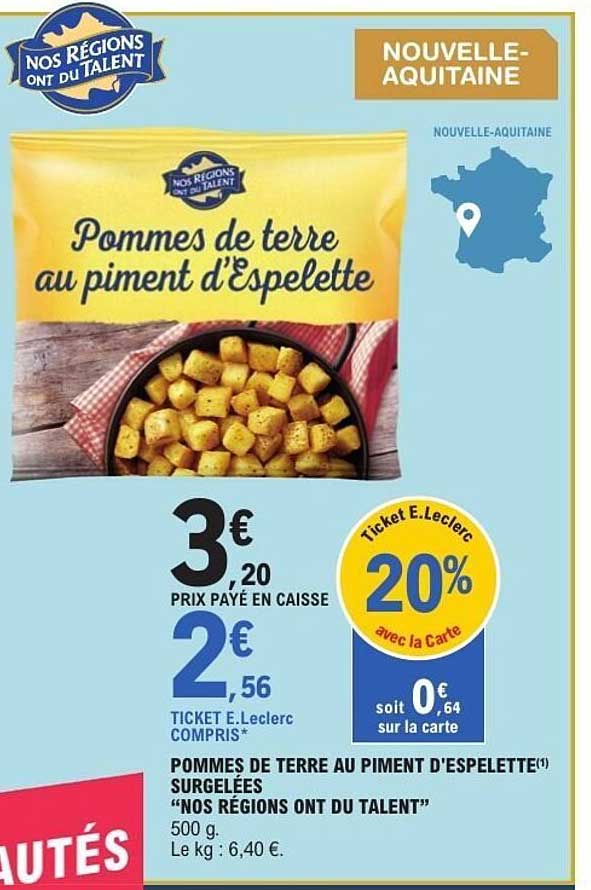 Pommes de terre au piment d'Espelette surgelées “Nos Régions ont du Talent”