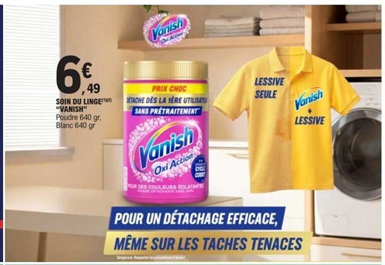 POUR UN DÉTACHAGE EFFICACE, MÊME SUR LES TACHES TENACES