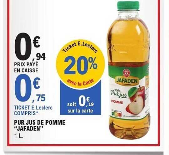 PUR JUS DE POMME "JAFADEN" 1 L.