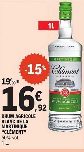 RHUM AGRICOLE BLANC DE LA MARTINIQUE "CLÉMENT"