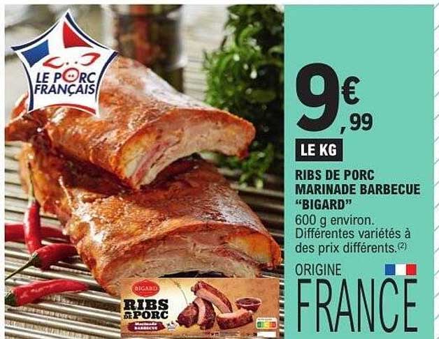 RIBS DE PORC MARINADE BARBECUE "BIGARD"
