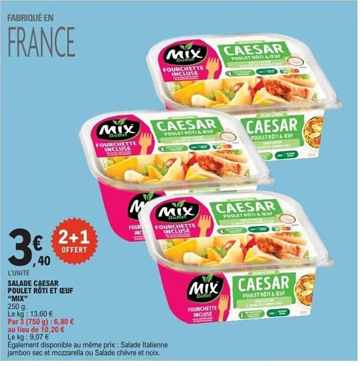 Salade César poulet rôti et œuf "MIX"