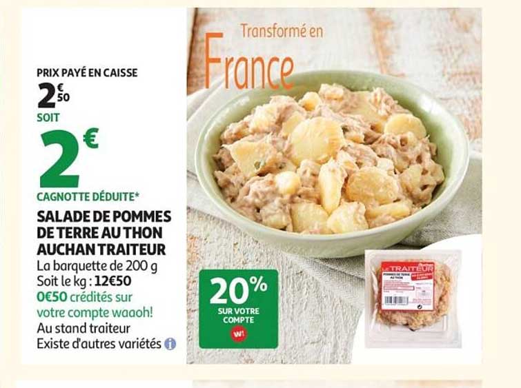 SALADE DE POMMES DE TERRE AUTHON AUCHAN TRAITEUR